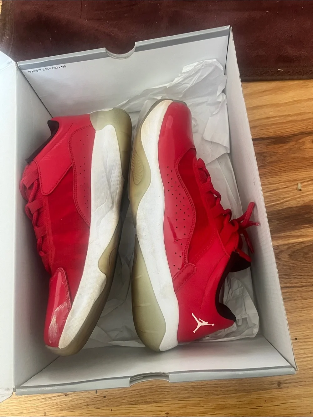 Jordan Red Low-Top Sneaker with White Midsole